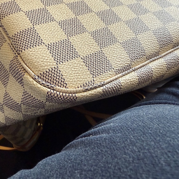 SOLD - Louis Vuitton Neverfull MM Damier Azur Tote Rose Ballerine Pink Lining - Picture 14 of 16
